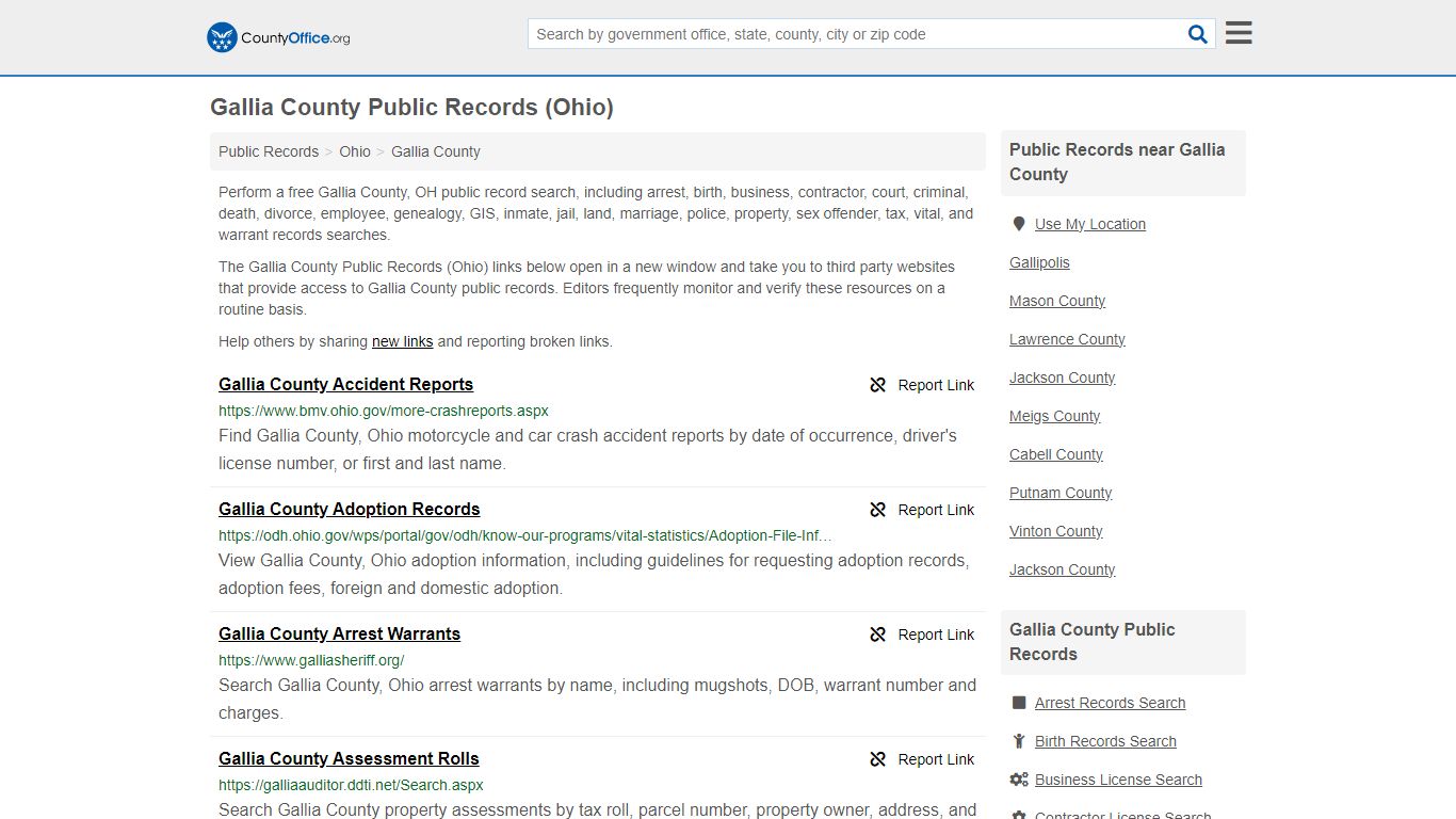 Gallia County Public Records (Ohio) - County Office