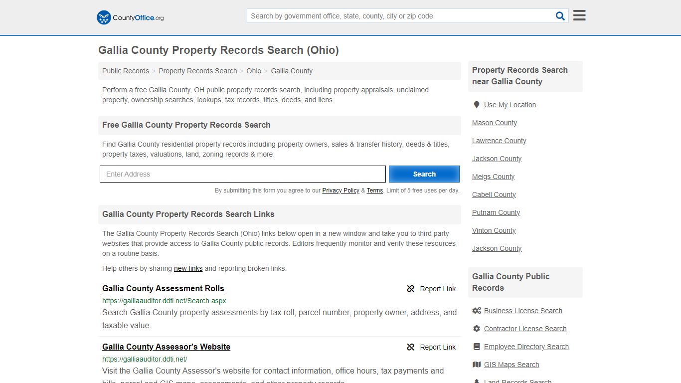 Gallia County Property Records Search (Ohio) - County Office